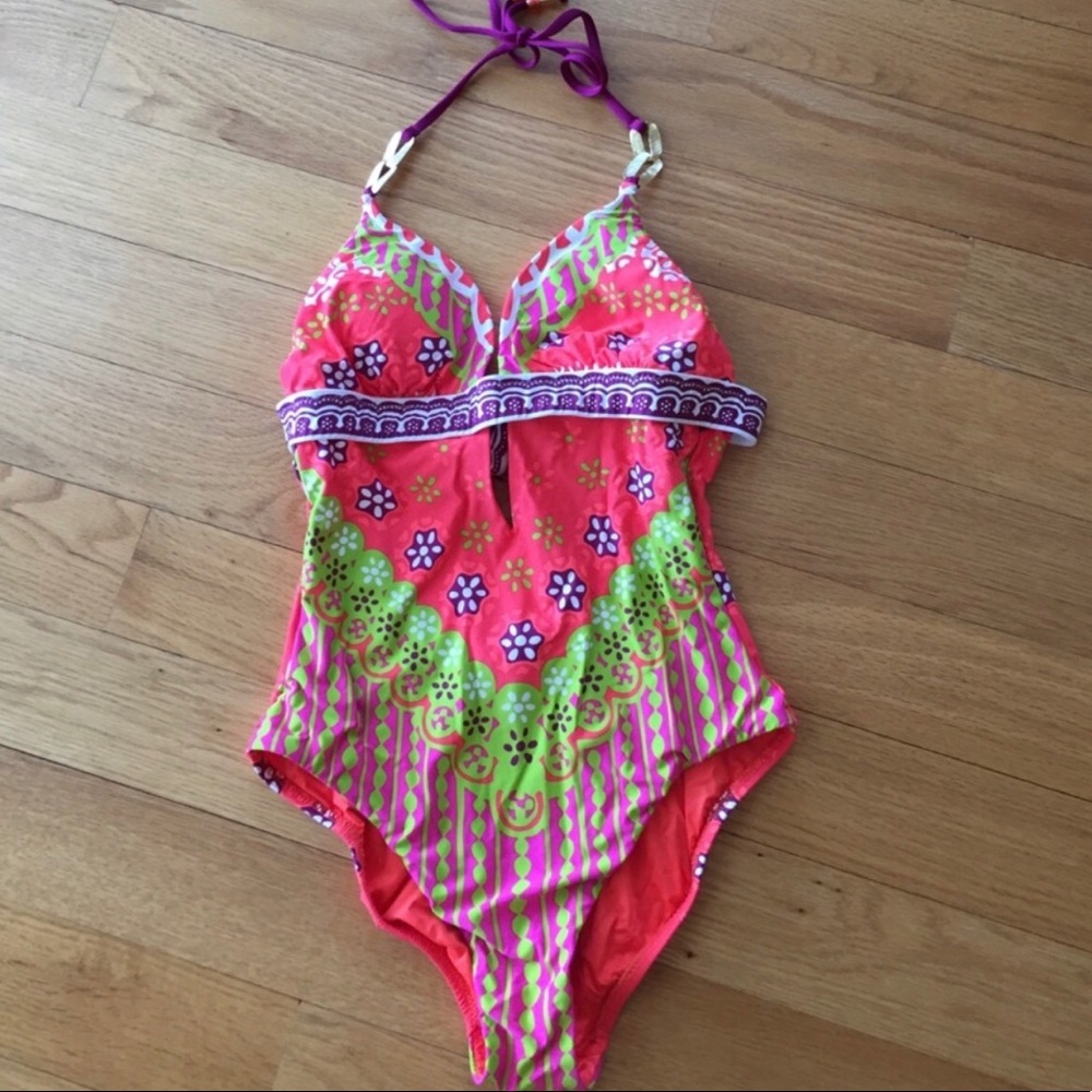 Trina Turk one piece swimsuit. The color is a cor-